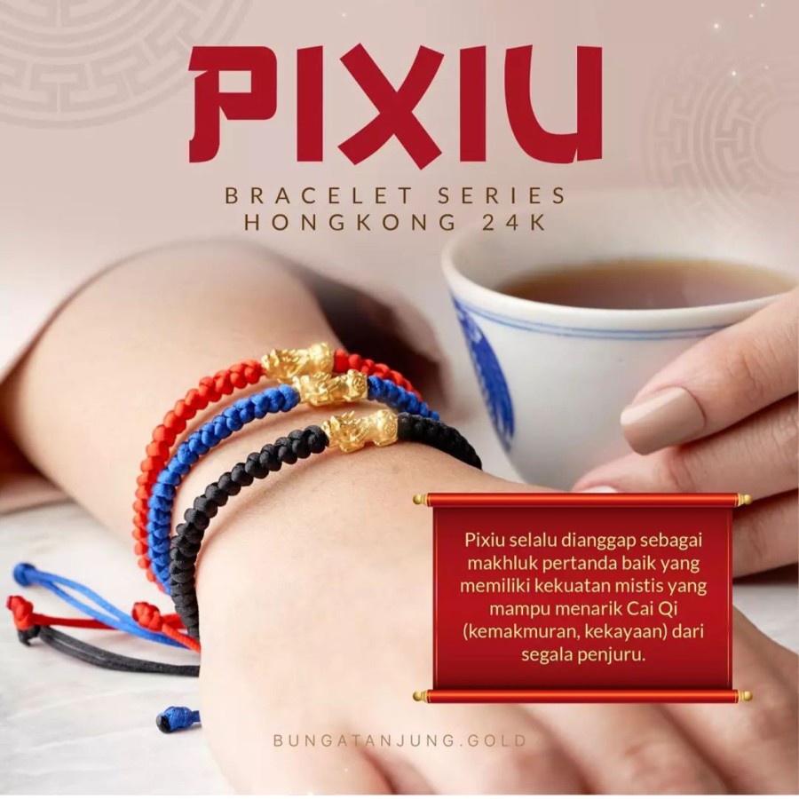 Bunga Tanjung Gelang Tali Pixiu Charm Dragon