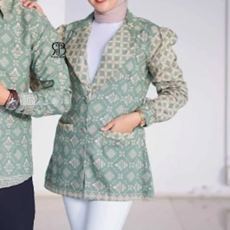 Batik Ruhi Blazer Batik Motif Rasya Pistachio 3