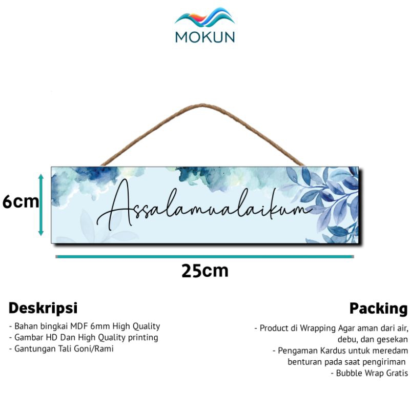 MOKUN Hiasan Gantungan Pintu Assalamualaikum