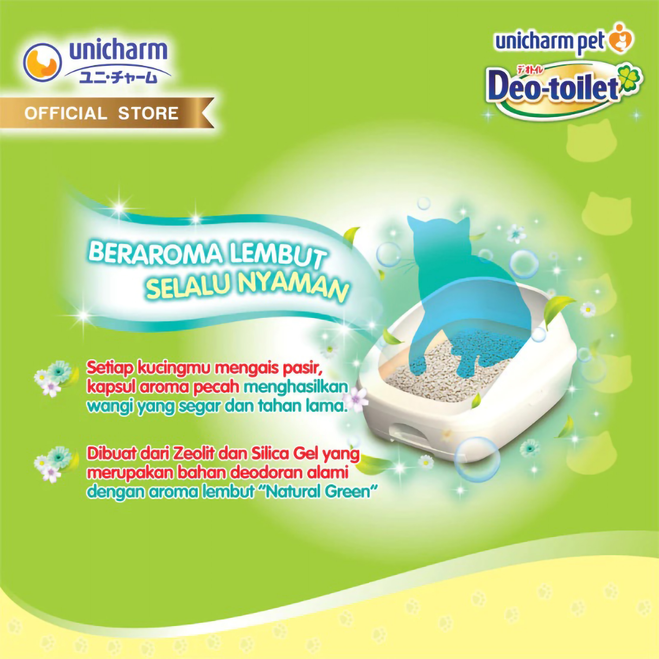 Uni-Charm Corporation Unicharm Pet Deo Toilet Pasir Anti Bau Natural Green