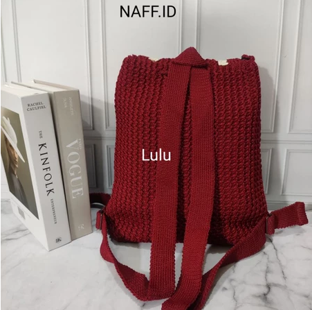  NAFF.ID Lulu Tas Ransel Korea Renda Rajut