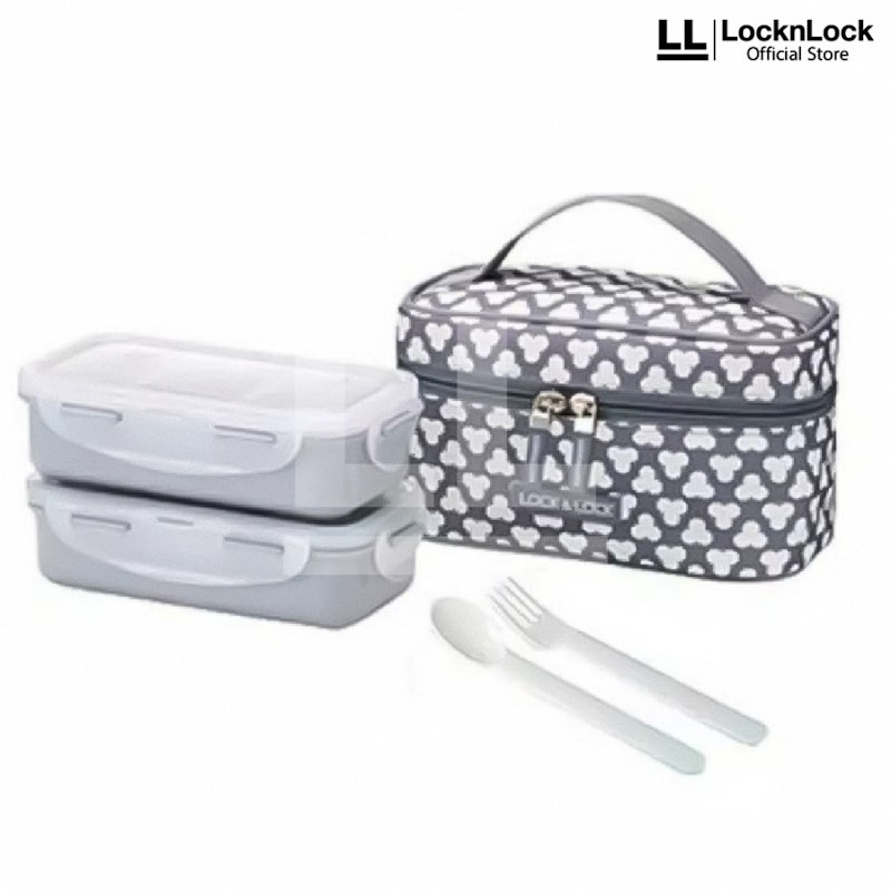 LocknLock Lunch Box Set With Clover Bag 2