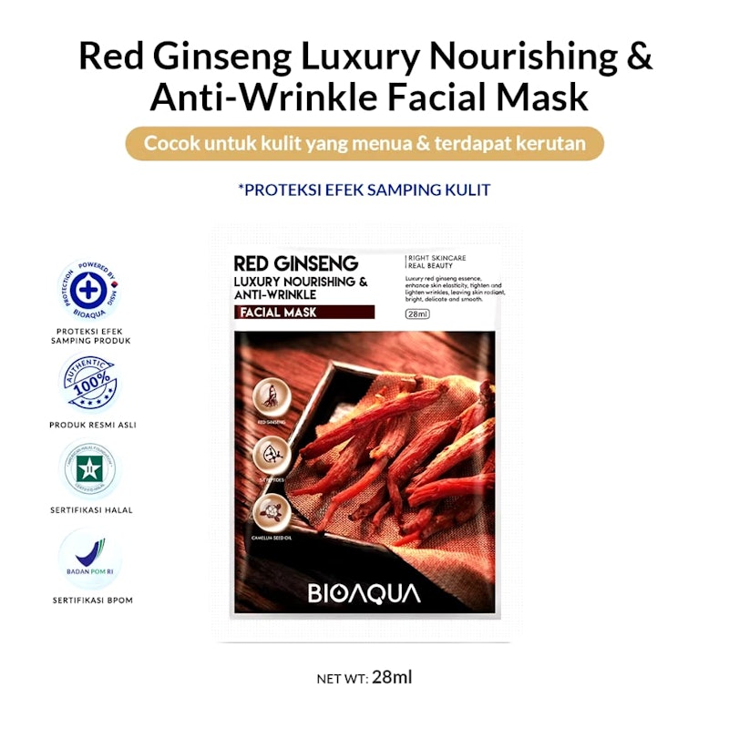 BIOAQUA Red Ginseng Luxury Nourishing & Anti-Wrinkle Facial Mask 3