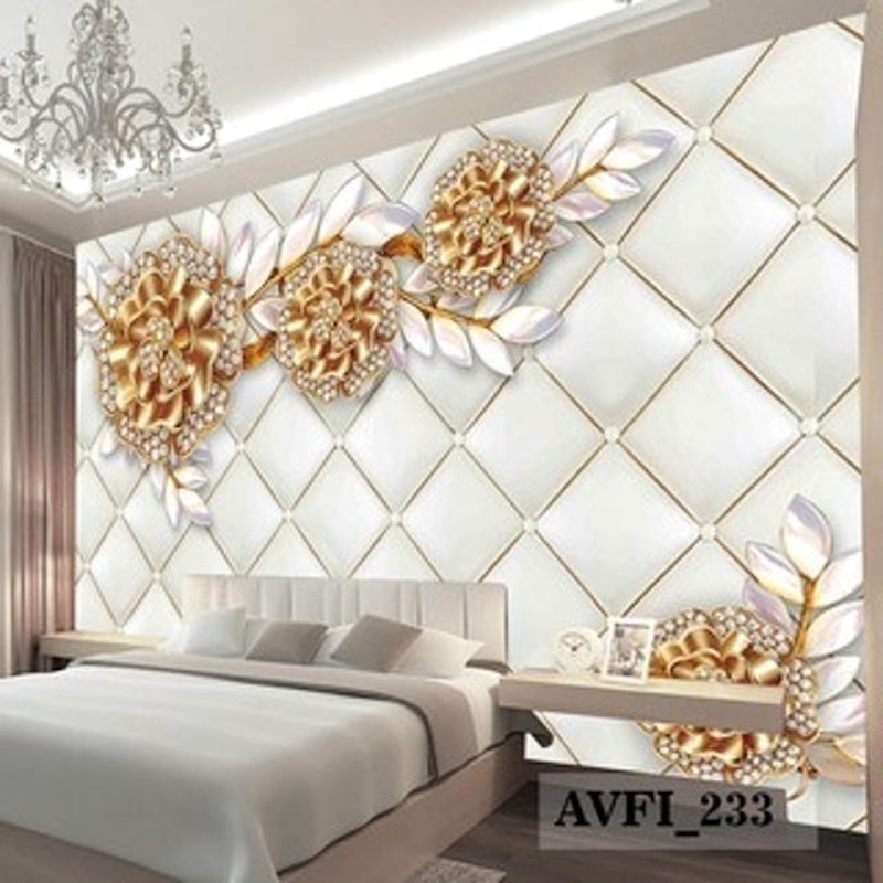 Wallpaper Custom Bunga 3D Mewah 2