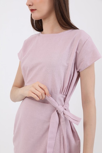 Berrybenka Sofia Kalula Side Tie Dress Pink Dope