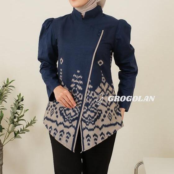  GROGOLAN Kirana Blouse Batik Wanita Janggan Modern