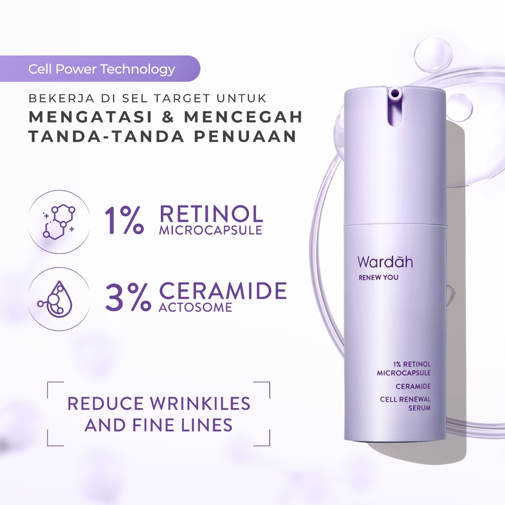 Paragon Technology and Innovation Wardah Renew You 1% Retinol Microcapsule + Ceramide Cell Renewal Serum