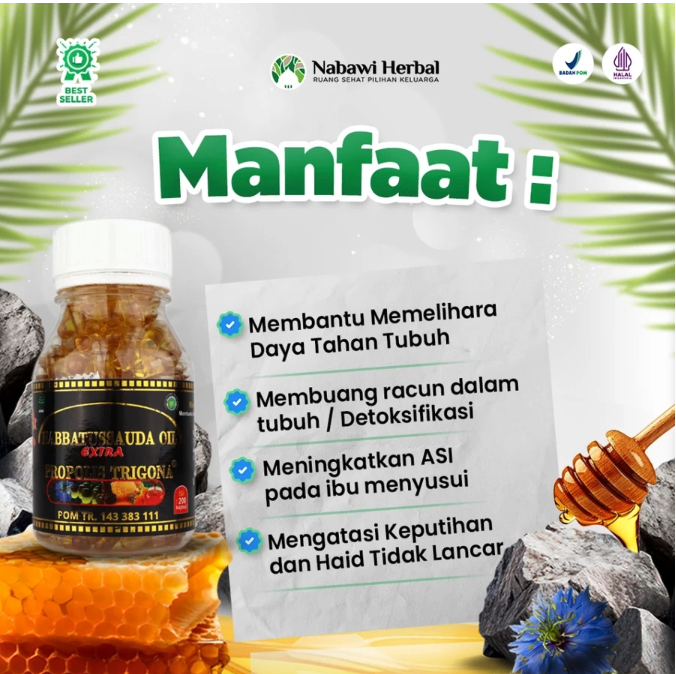 Jogja Natural Herbal Habbatussauda Extra Propolis Trigona