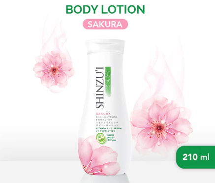 Shinzui Skin Lightening Body Lotion with Vitamin C + E Serum Sakura 210 ml 4