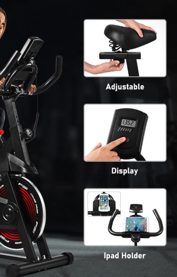 OneTwoFit Health & Fitness OneTwoFit Spinning Bike with LCD Monitor