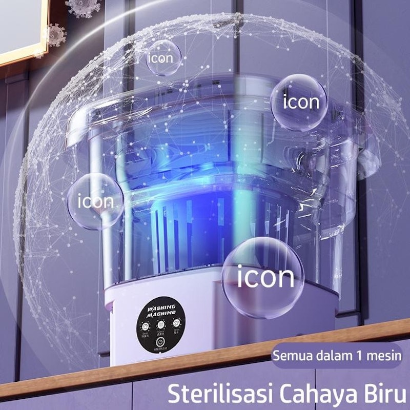 Riesta Home Mesin Cuci Mini Melipat Portable 4