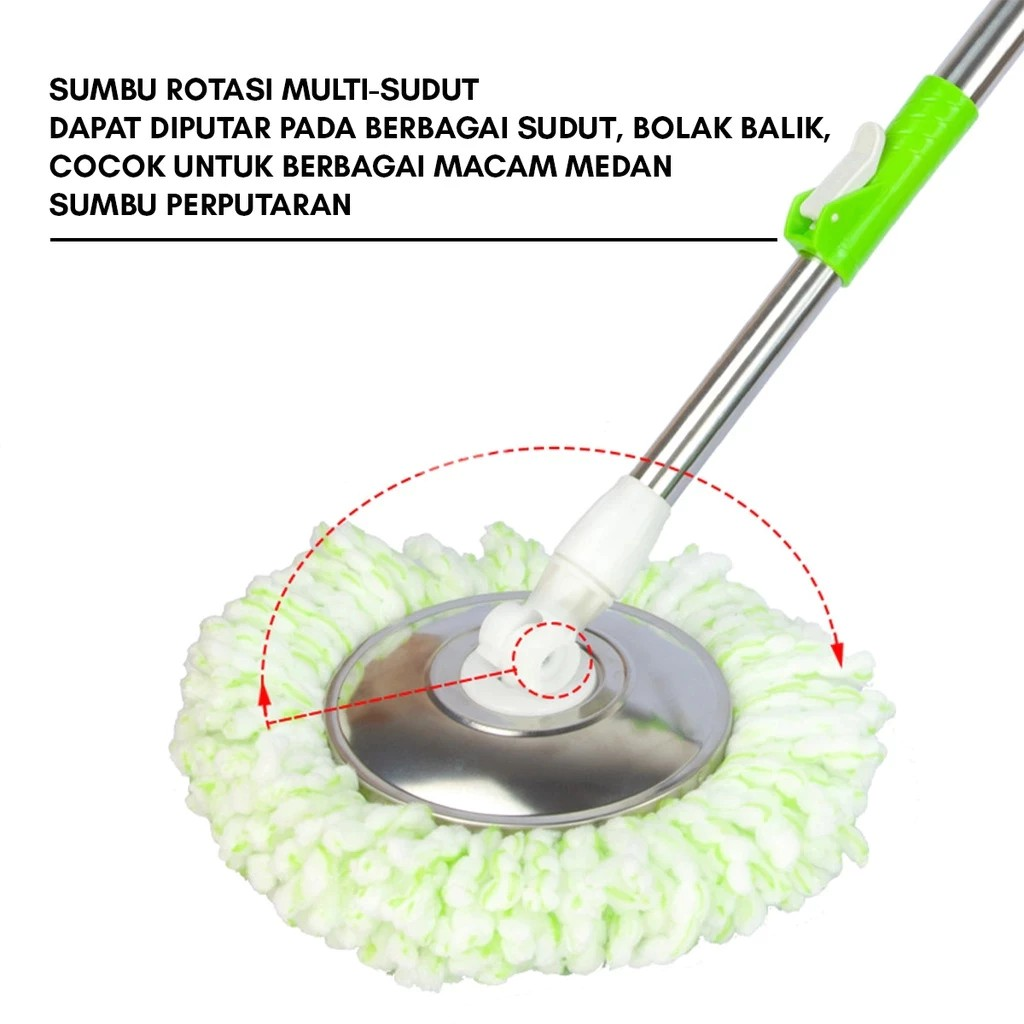 Paus Biru Internasional  Paus Biru Alat Pel Lantai Stainless 2 in 1 dengan Ember