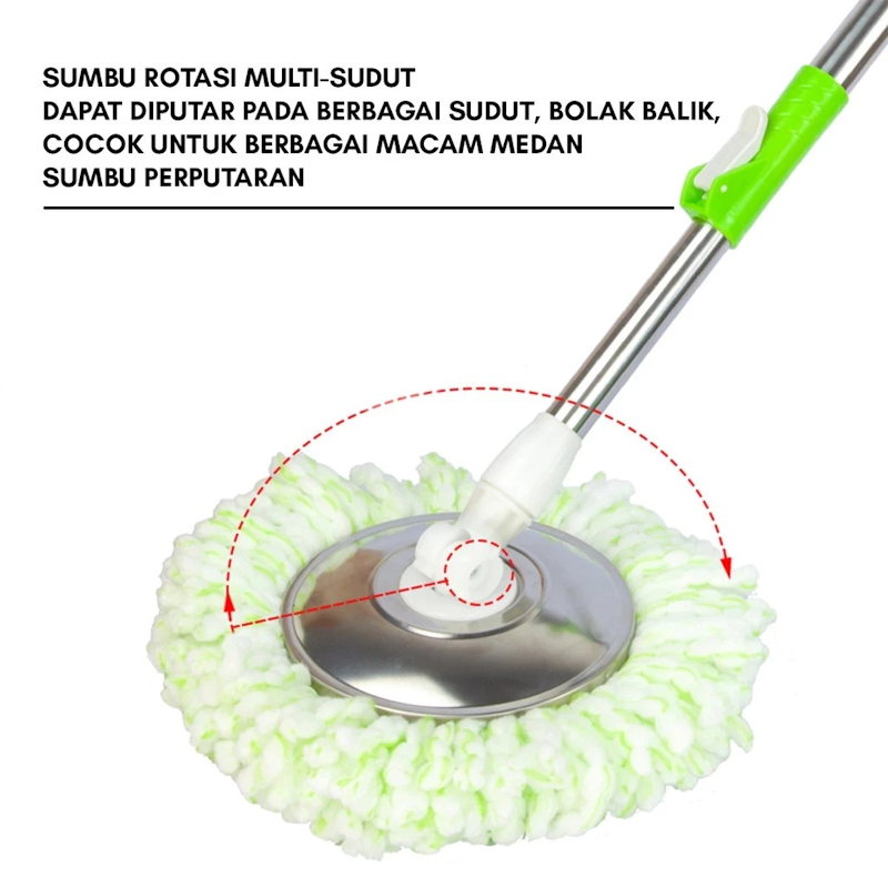 Paus Biru Alat Pel Lantai Stainless 2 in 1 dengan Ember 2