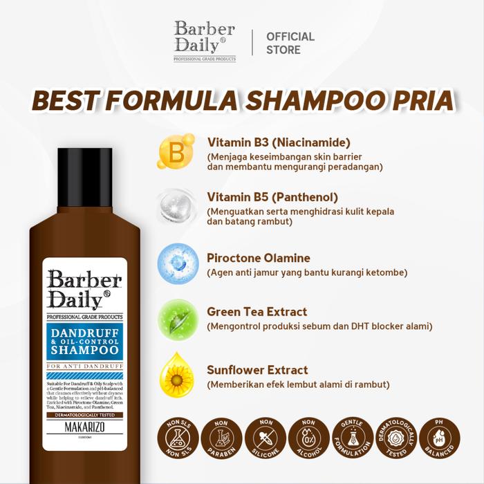 Akasha Wira International Barber Daily Dandruff & Oil Control Shampoo