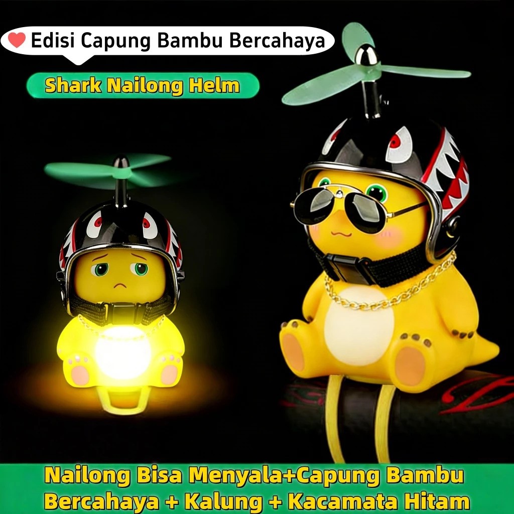 TOYBEBE Nailong Helm Mini Motor Aksesoris 3D Lampu LED 3