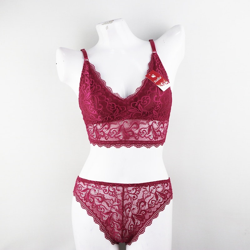 Scelta Sexy Bra Set Celana Dalam Bralette Tanpa Kawat 4