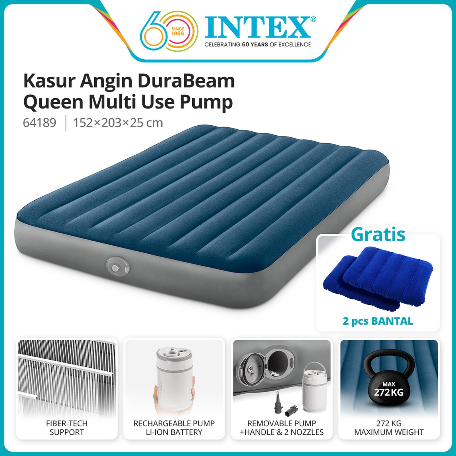 Intex Recreation INTEX Kasur Angin Queen Durabeam Multi Use Pump 64189