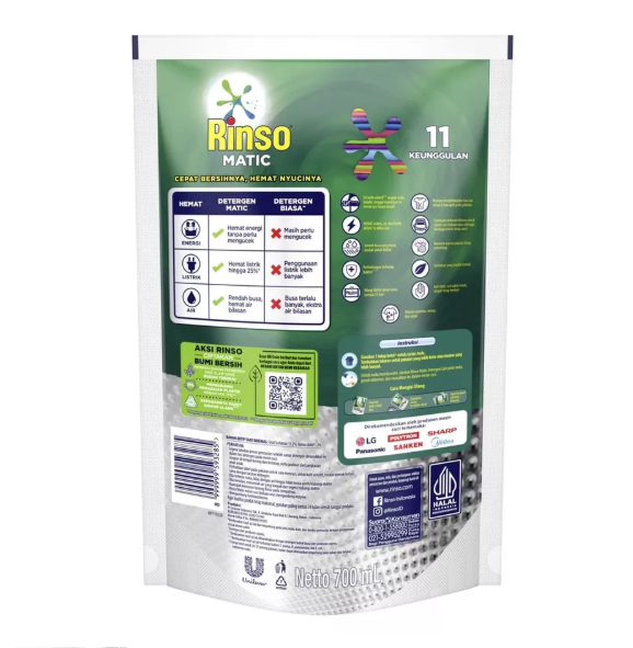 Unilever Indonesia Rinso Matic Deterjen Cair Mesin Cuci Bukaan Atas