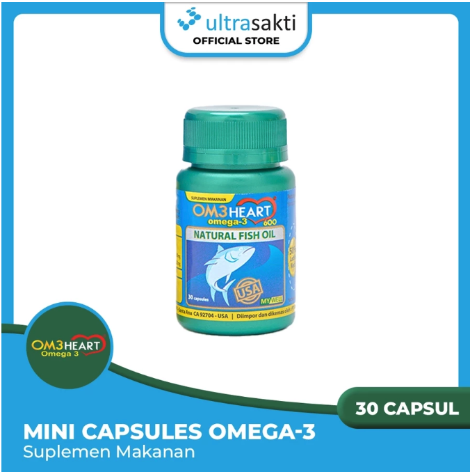  Ultra Sakti OM3HEART Mini Capsules Omega 3 Natural Fish Oil OM3 Heart 