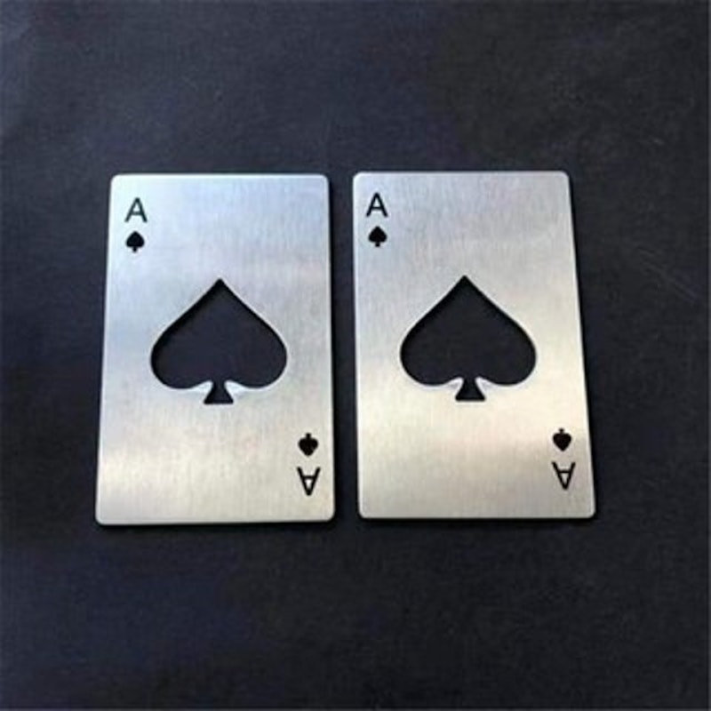 Alat Pembuka Botol Motif Kartu As Stainless Steel 4