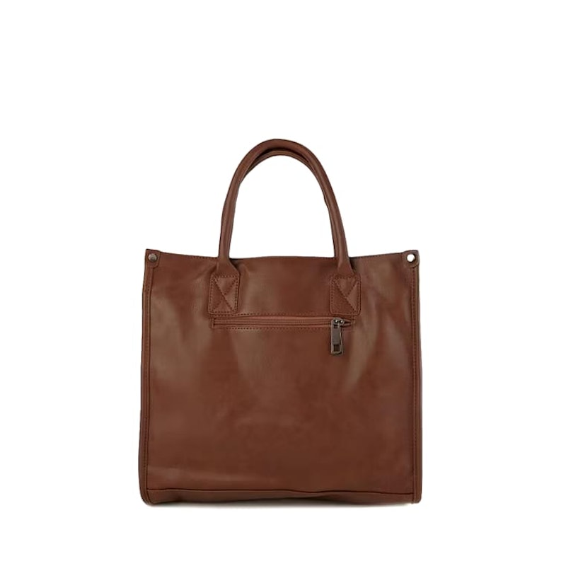 Urban State Distressed Leather Commuter Tote Bag - Camel 4
