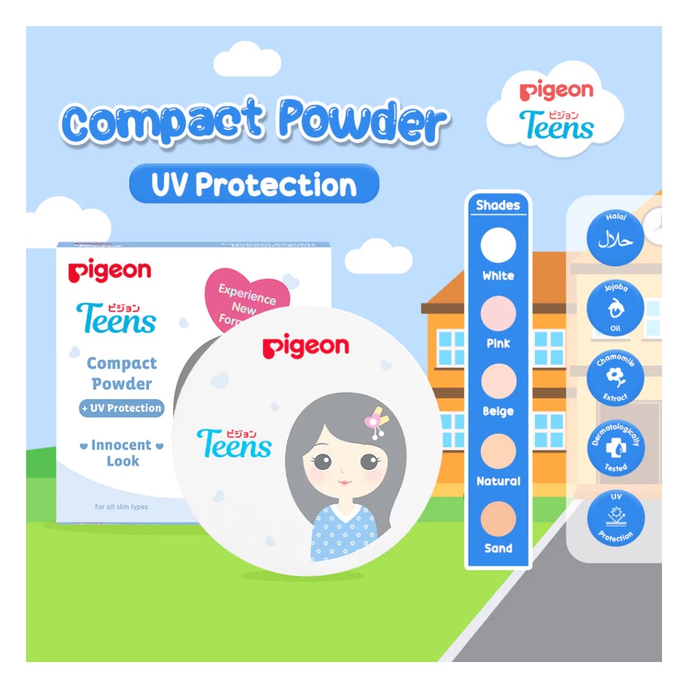 Pigeon Pigeon Teens Compact Powder + UV Protection Natural