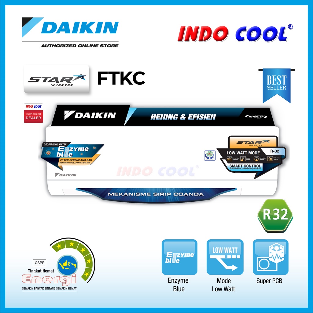 Daikin Daikin AC Split Inverter 3/4 PK FTKC20TV
