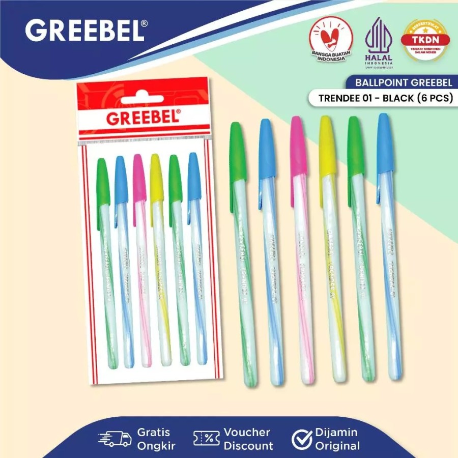 Suryamas Cipta Sentosa GREEBEL Pulpen Trendee 01 0.5 Hitam