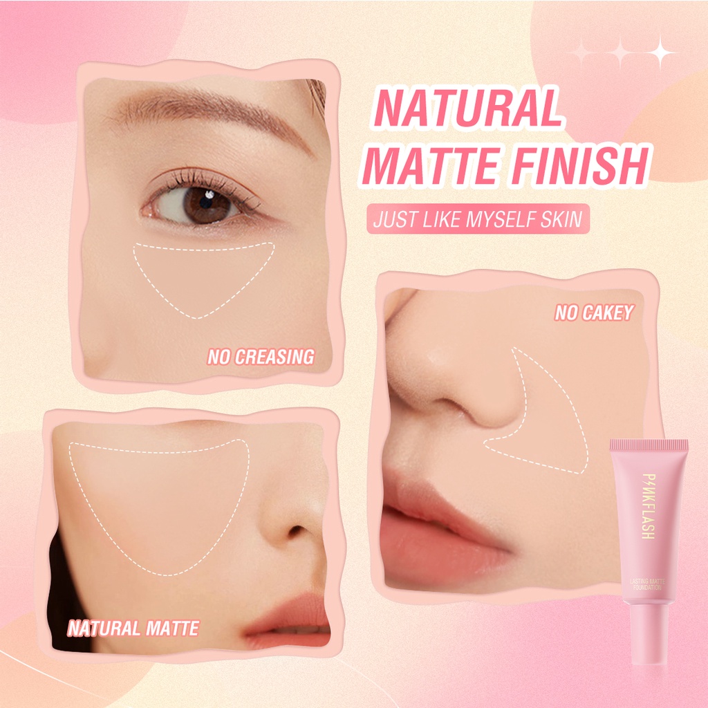 FCL Internasional Indonesia PINKFLASH OhMySelf Lasting Matte Foundation 04 Medium Peach