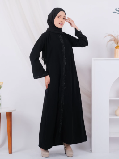 Salaf Boutique Abaya Ziper Black
