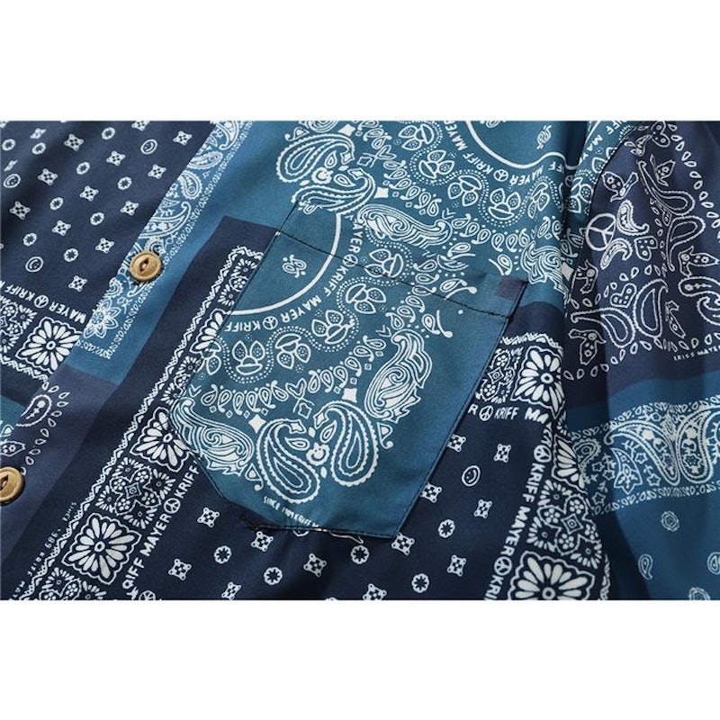 Dark Icon Shirt Short Sleeve Vintage Summer Paisley Hawaiian 4