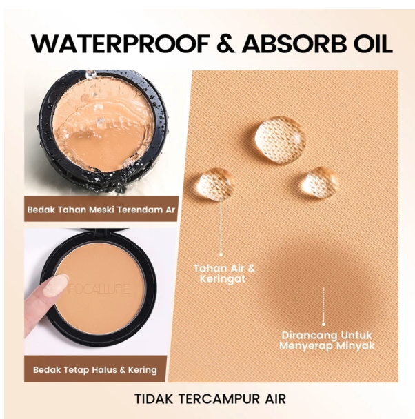 FOCALLURE Oil-control Pressed Powder #01 Lvory 3