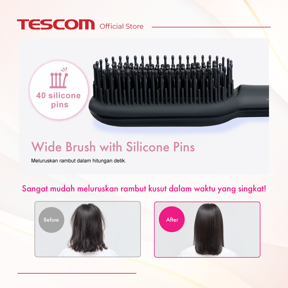 Ravalindo Megah Perkasa Tescom Ionic Smooth Hot Brush  TB550ID