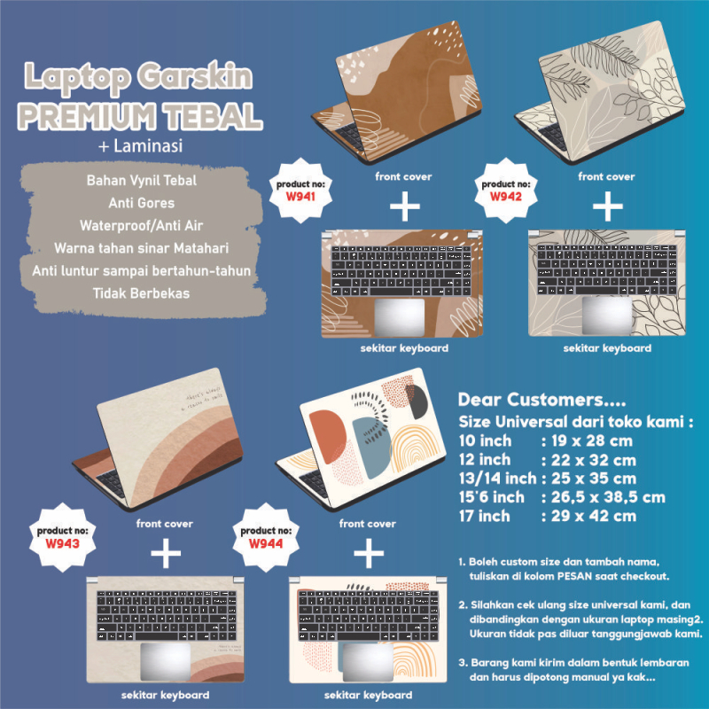 Stiker Laptop Garskin Laptop Anti Gores Memphis Brown Nude