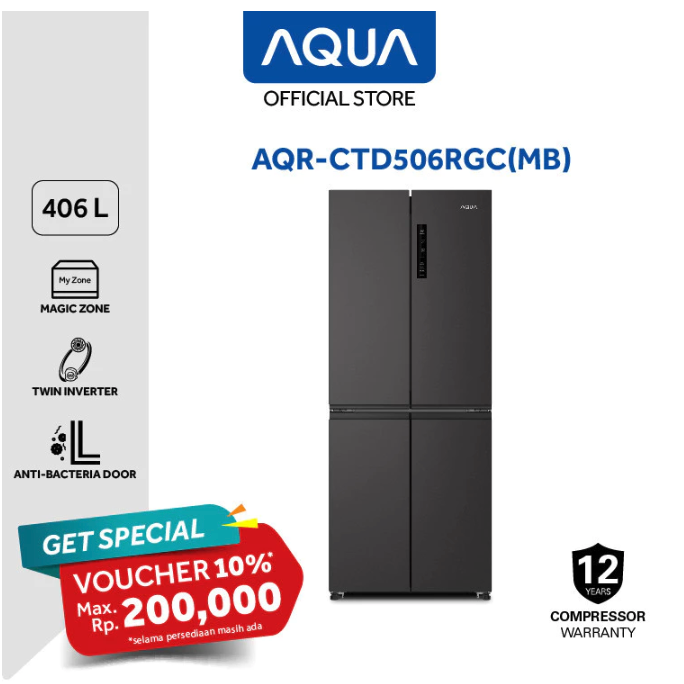 AQUA Japan AQUA Kulkas AQR-CTD506RGC(MB)
