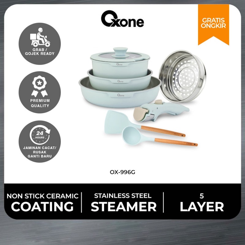 Oxone Nestlie Stackable Cookware Set with Detachable Handle 3