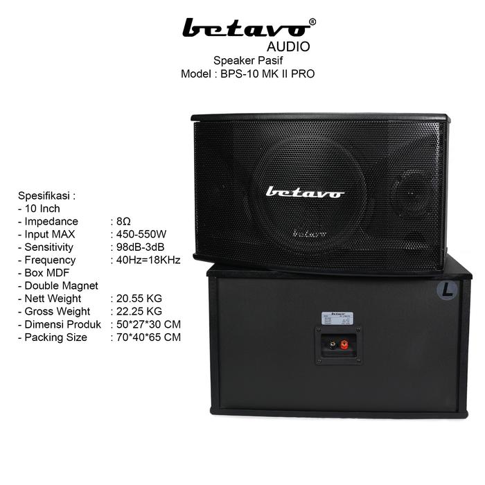  BETAVO Speaker Pasif BPS-10 MK II PRO