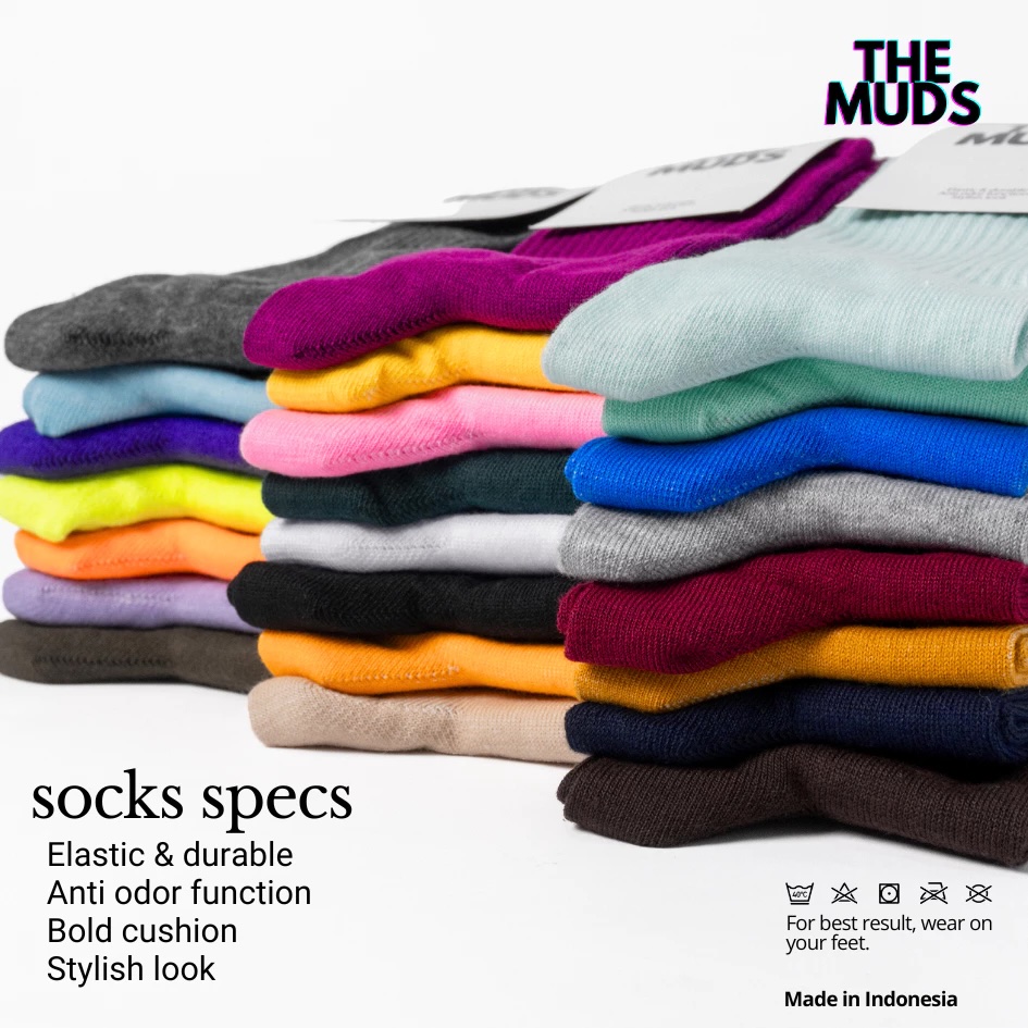 THE MUDS Kaos Kaki Oldschool Hitam 4