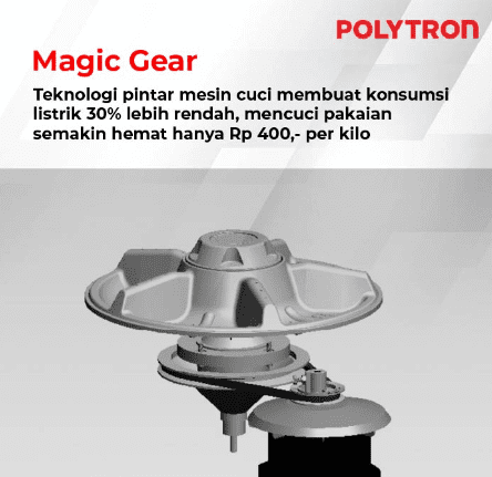 Hartono Istana Teknologi Polytron Mesin Cuci 2 Tabung Giant Series Hijab 9 kg PWM 9076G