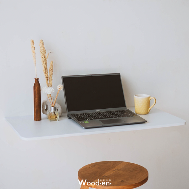 Wooden Projects Meja Belajar Tempel Dinding Serbaguna MJD1