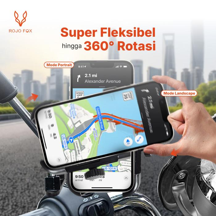 Rojo Fox Motorcycle Phone Holder 2
