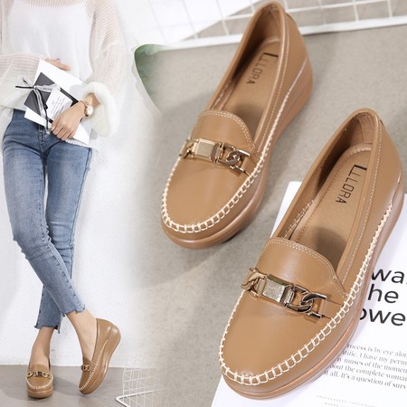 ELLORA Sepatu Wedges Wanita Import Kulit Premium E1215