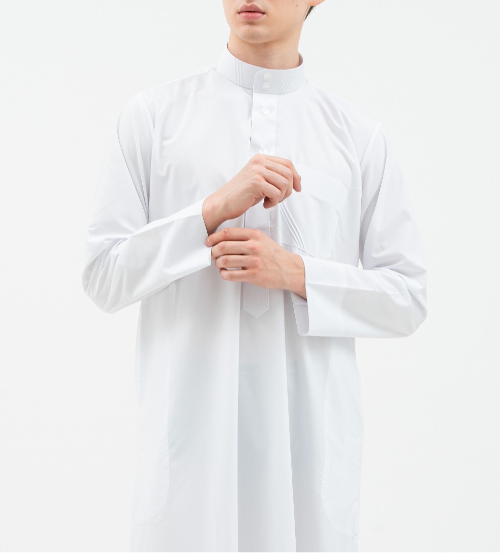 Al Haramain Indonesia Al Haramain Alrawda Gamis Pria Dewasa Slim Fit Premium Series Putih 1083
