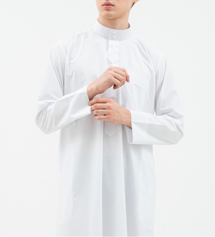 Al Haramain Alrawda Gamis Pria Dewasa Slim Fit Premium Series Putih 4