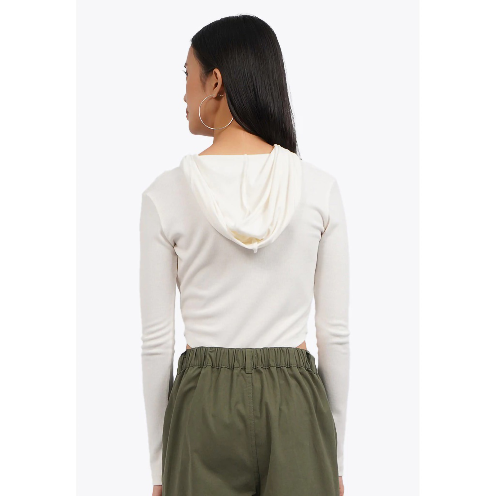 COLORBOX Zipped Up Hoodie Jacket Off White