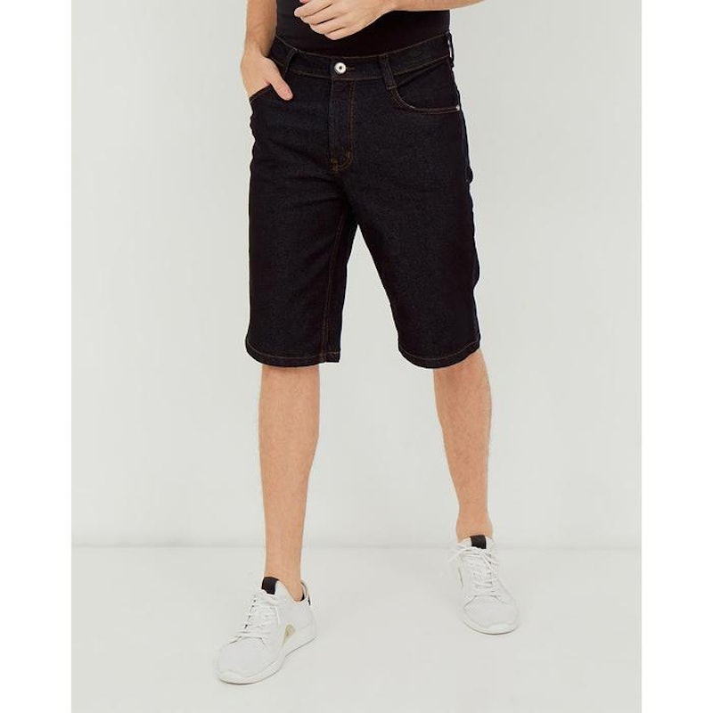 HILLBOSS Celana Jeans Pendek Denim Stretch Black Sydney 2