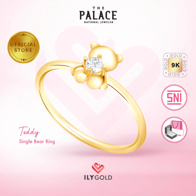  ILY GOLD TEDDY - Single Bear Ring / Cincin
