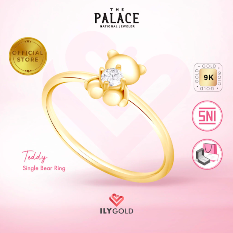 ILY GOLD TEDDY - Single Bear Ring / Cincin 2