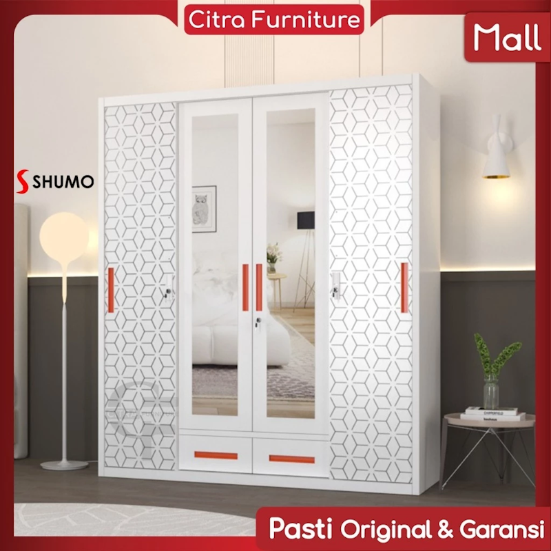 Citra Furniture SHUMO Lemari Pakaian Besi 4 Pintu Sliding Minimalis 4