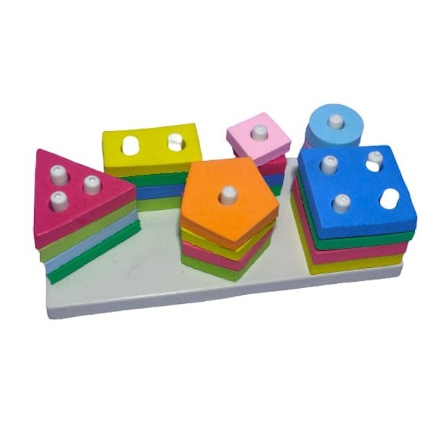 Puzzle Balok GEO 6 Bentuk  ｜ PE01